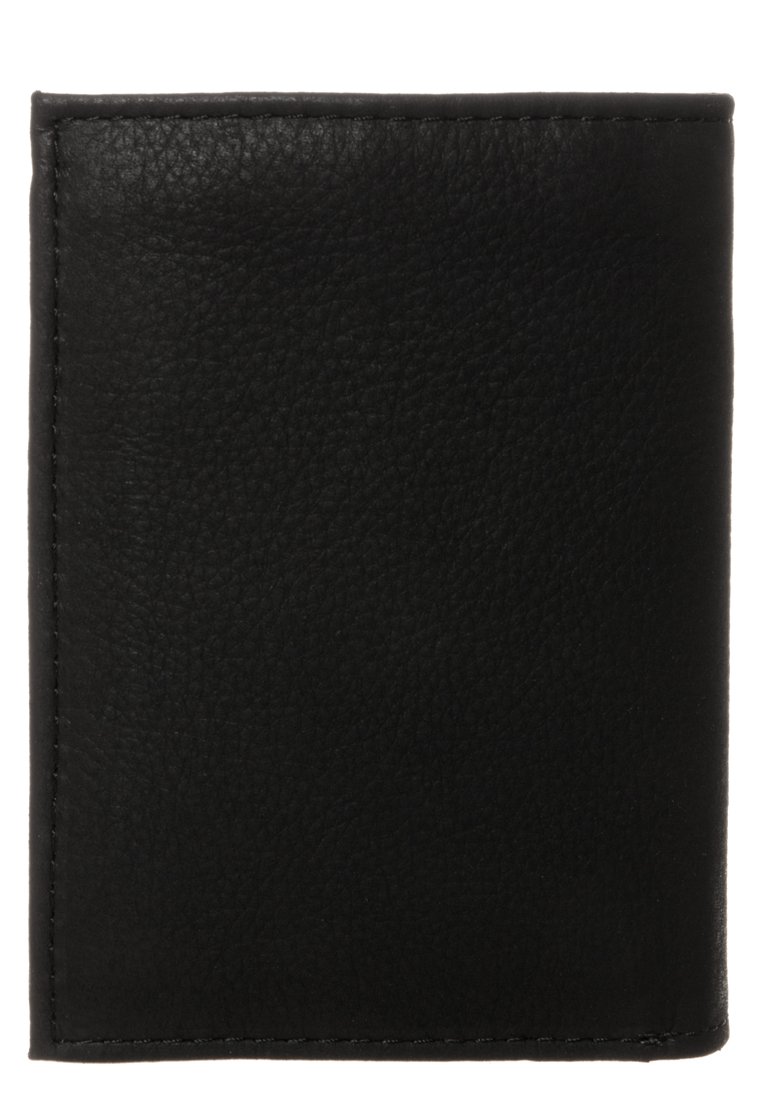 LEAS Portafoglio Sottile In Vera Pelle, Nero, 11,5 X 9 Cm, Con 5 Slot Carte, 2 Tasche E Scomparto Monete Con Bottone