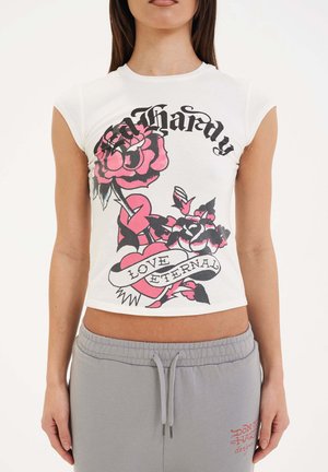 Ed Hardy LOVE ETERNAL CAP SLEEVE - T-shirt print - white