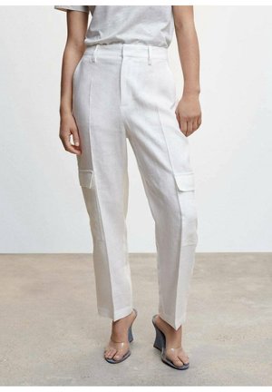 Mango Pantaloni cargo - white