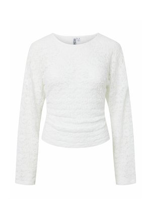 Pieces, LONG SLEEVED TOP PCALLI LACE - Blouse - bright white