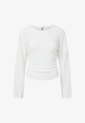 Pieces, LONG SLEEVED TOP PCALLI LACE - Blouse - bright white