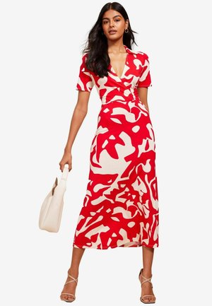Friends Like These SHORT SLEEVE WRAP STYLE MIDI  REGULAR FIT
 - Päevakleit - brown