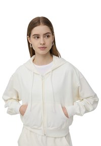 Terranova CON CAPPUCCIO - Felpa con zip - avorio