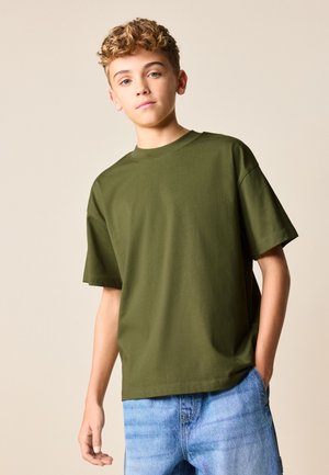 Next SHORT SLEEVE  - Tricou basic - dark khaki green