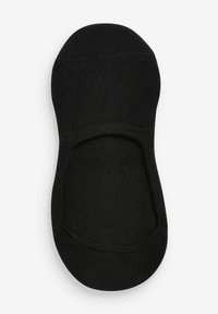 Schwarze, unsichtbare Socke aus weichem, dehnbarem Material. Verfügt über eine glatte Textur, nahtloses Design und elastischen Bund für einen sicheren Sitz.