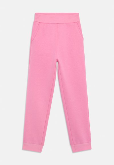 Rosa Sweatpants aus weichem Stoff, mit einem gerippten Bund, zwei Seiten Taschen und gerippten Bündchen an den Knöcheln.