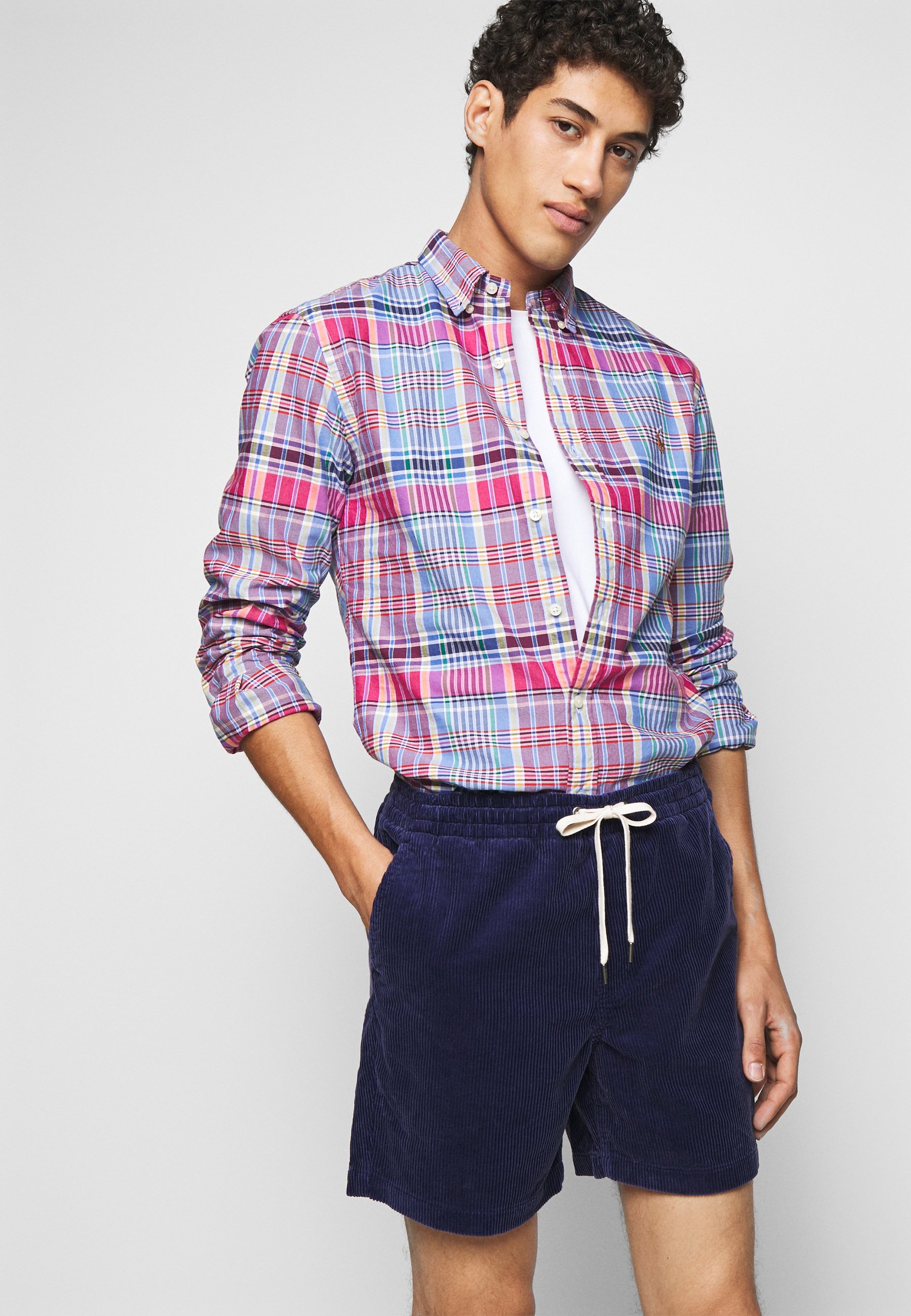 polo plaid shorts