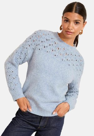 REGULAR FIT - POINTELLE STITCH  - Pullover - blue