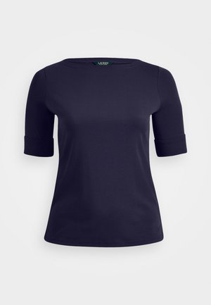 Lauren Ralph Lauren Woman STRETCH COTTON BOATNECK TOP - T-shirt basic - navy