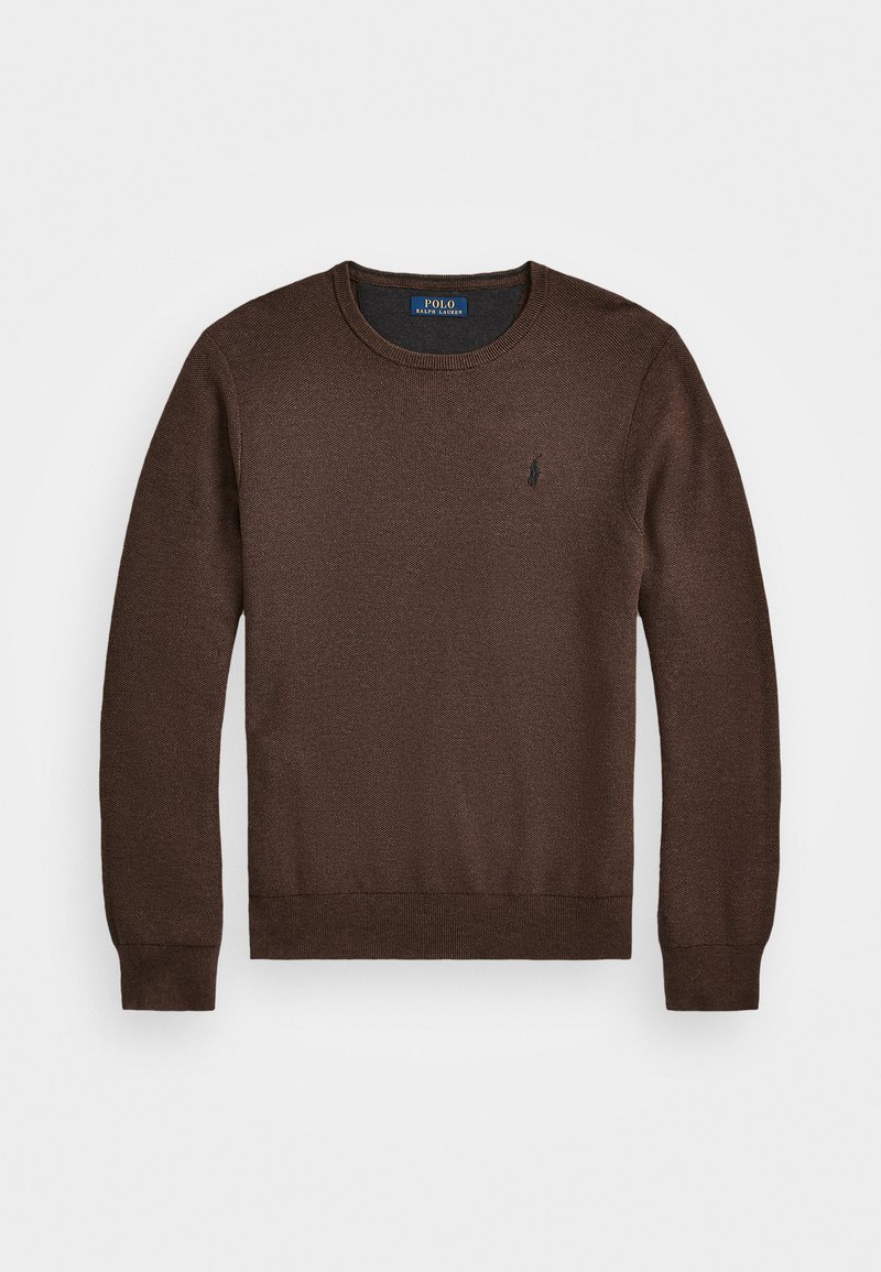 Polo Ralph Lauren KNIT COTTON CREWNECK SWEATER - Pulóver - spa brown heather