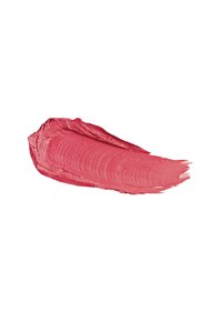Swatch di rossetto cremoso rosa con una texture liscia, forma ovale e bordi definiti, mostrato su uno sfondo bianco.