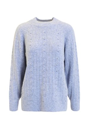 Stickad tröja - chambray melange