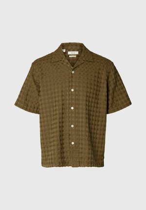 Selected, Short sleeved Textured - Košeľa - chocolate chip