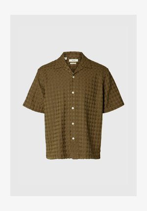 Selected, Short sleeved Textured - Košeľa - chocolate chip