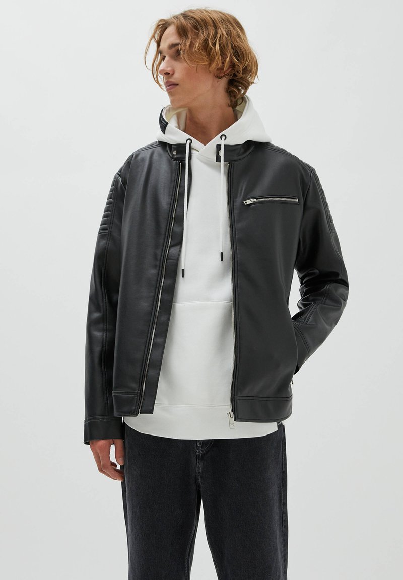 PULL&BEAR Leather jacket black Zalando.de