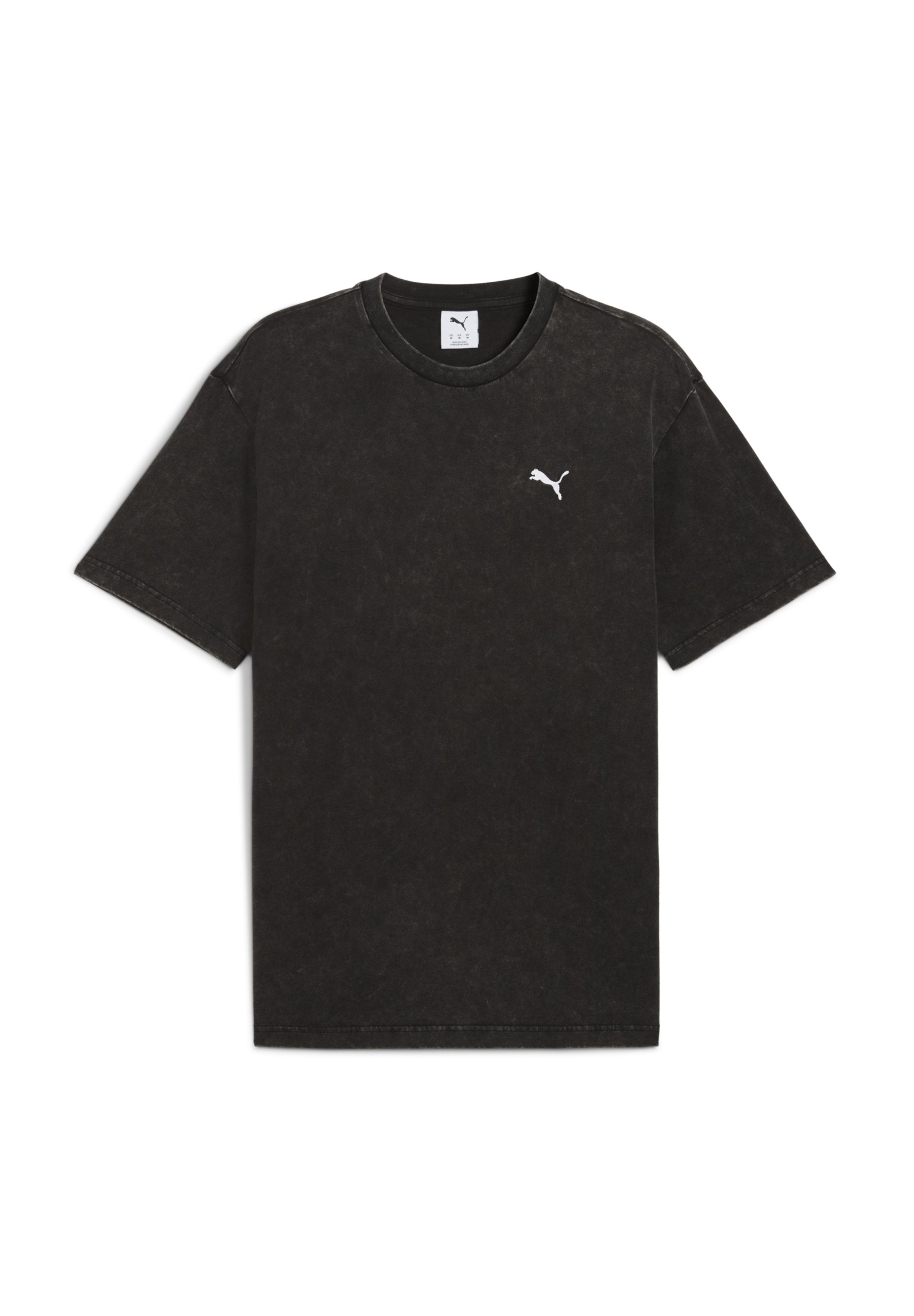 Puma ESSENTIALS ELEVATED RELAXED WASH - Jednoduché tričko - black