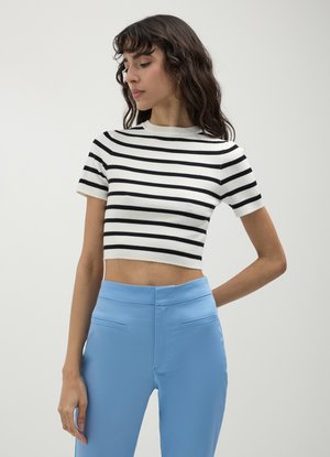 Calliope CROP A RIGHE  - T-shirt con stampa - variante
