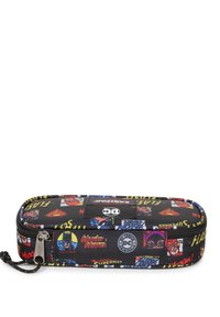 Astuccio a tema DC Comics con un esterno in tessuto nero. Presenta grafiche colorate di supereroi, una chiusura con cerniera e un design resistente.