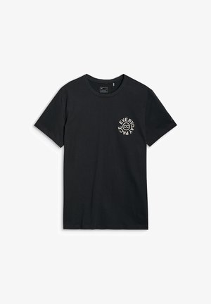 4F, 4F T-SHIRT REGULAR Z NADRUKIEM MĘSKI - CZARNY 3XL - Print T-shirt - deep black