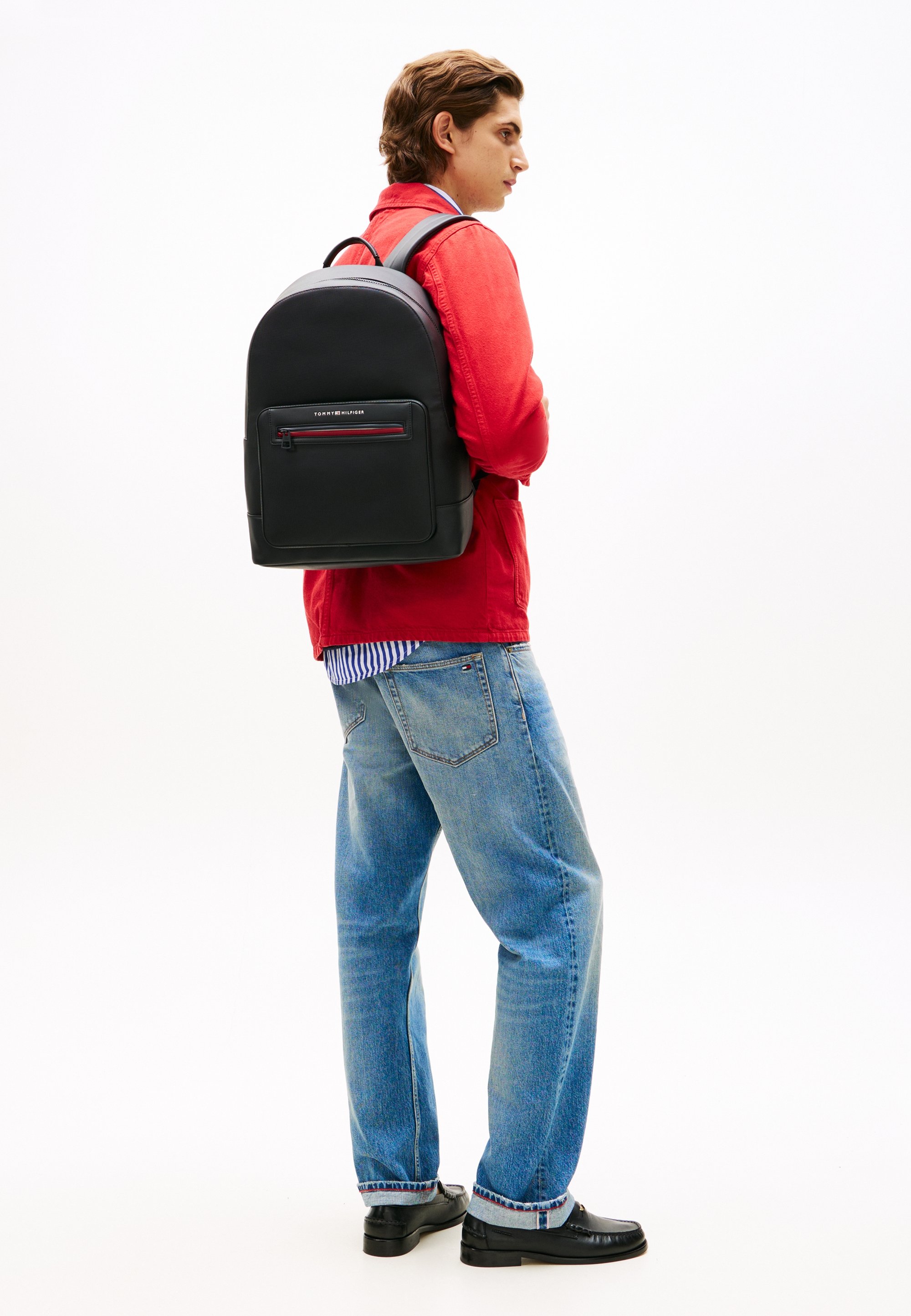 Tommy Hilfiger Black Backpack with Red Accents Tommy Hilfiger Amulet Laptop Backpack – BAGLINE main image 3
