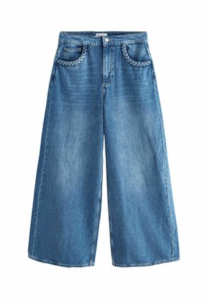 Next PLAIT DETAIL WIDE - Jeans Relaxed Fit - mid blue
