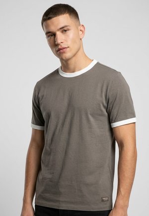 Sublevel, SUBLEVEL BASIC T-SHIRT MIT KONTRASTFARBE - T-Shirt basic - brown