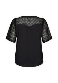 Zizzi MIT KURZEN ÄRMELN - Blúzka - black