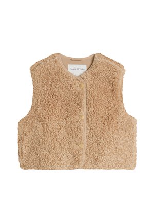 Marc O'Polo DENIM, MARC O'POLO DENIM TEDDY-WESTE REGULAR AUS WEICHEM CURLY-PLÜSCH - Waistcoat - sandpaper