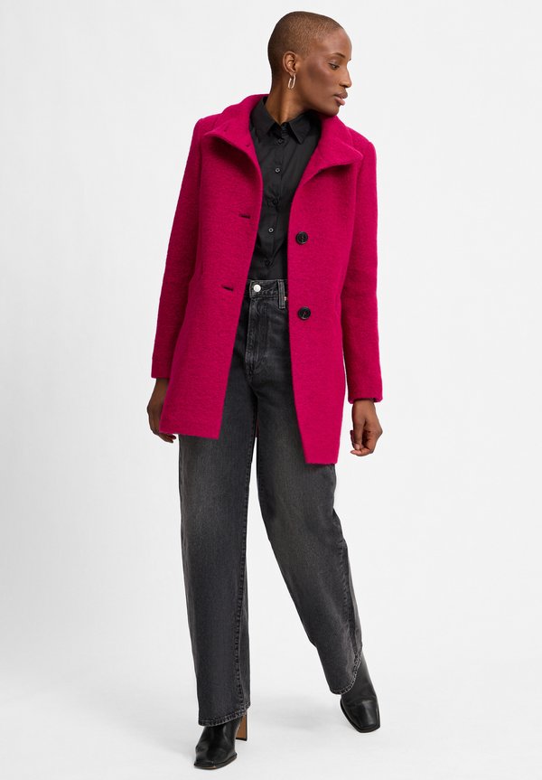 Klassischer Mantel - himbeer