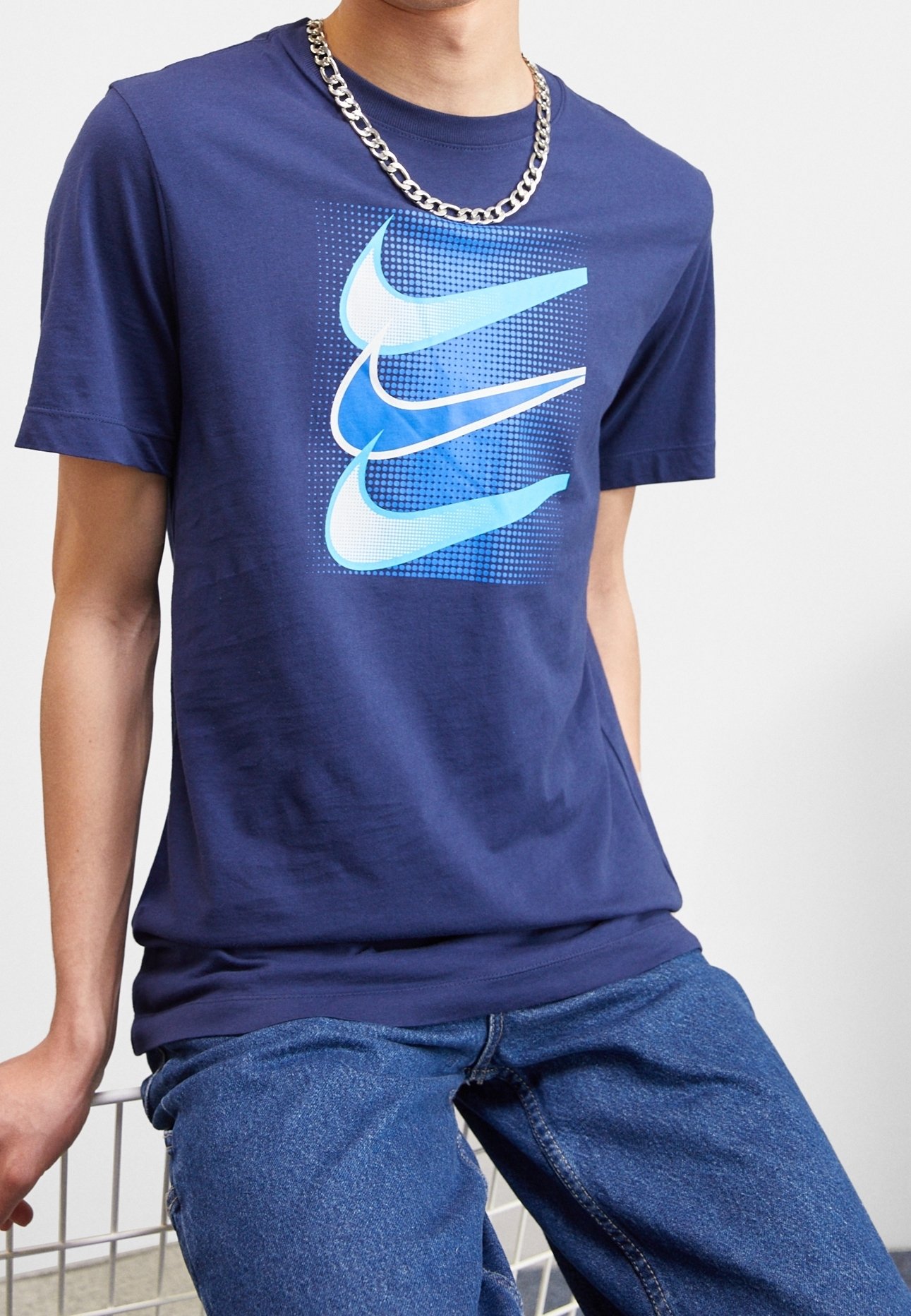 blue nike graphic tee