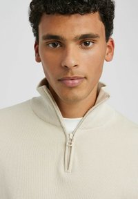 BZB COL MONTANT ZIPPÉ - Pullover - beige