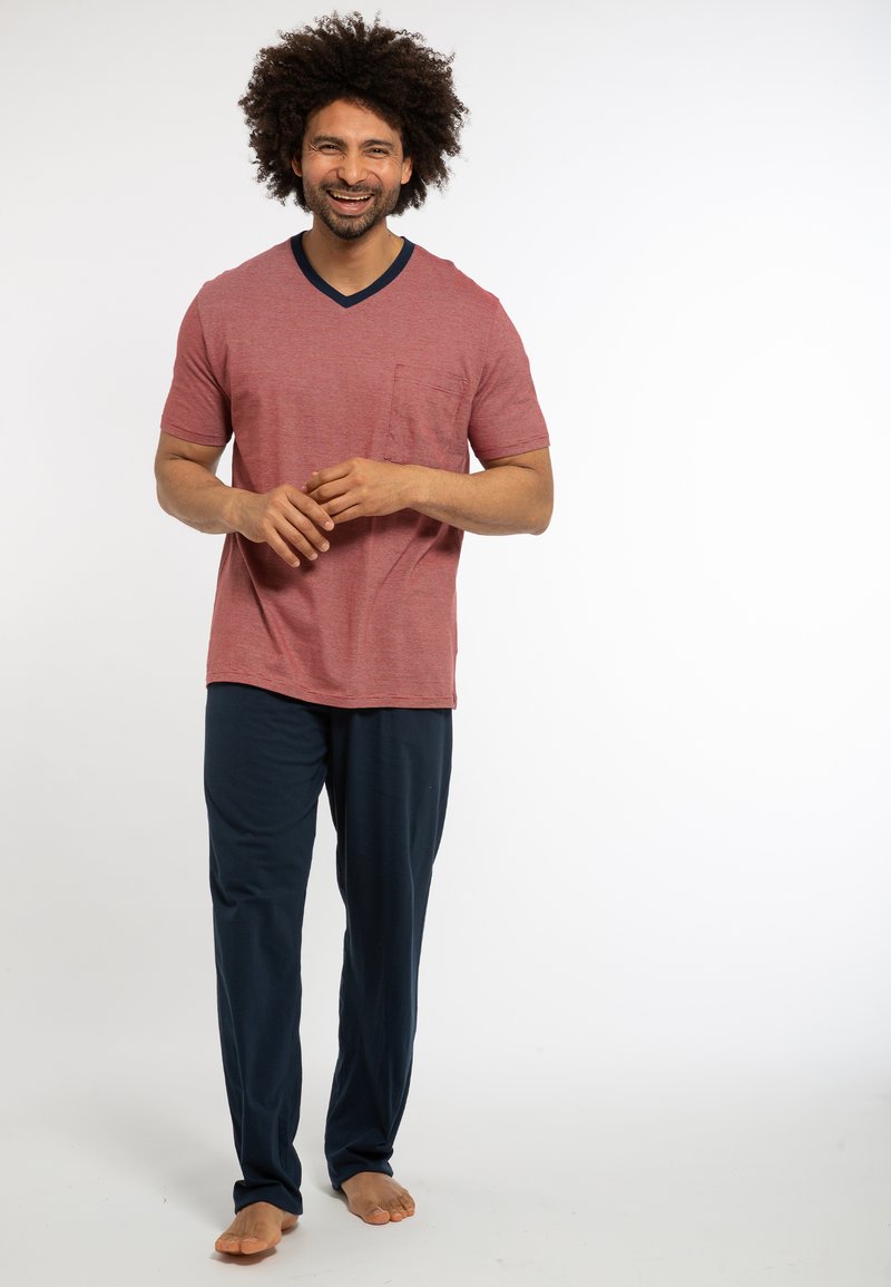 Herren Pyjamas | AMMANN 2 PACK Pyjama dunkelblau / rot gestreift/mehrfarbig - EC92044 Herren Pyjamas | AMMANN 2 PACK Pyjama dunkelblau / rot gestreift/mehrfarbig - EC92044