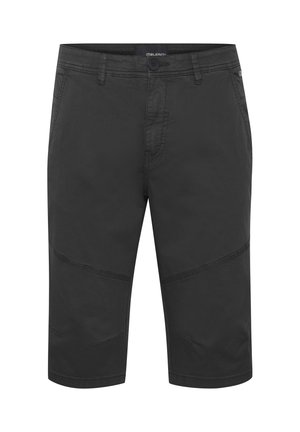 Sorte cargo shorts lavet af letvægtsmateriale, med skrå lommer, forstærkede sømme og lige snit.