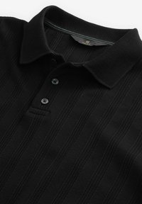 Next SLIM FIT TEXTURED CASUAL BUTTON NECK - Poloshirt - black