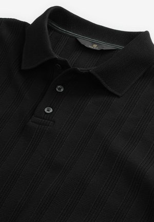 Next SLIM FIT TEXTURED CASUAL BUTTON NECK - Polotričko - black