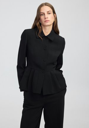 PLEATED PEPLUM - Leichte Jacke - black