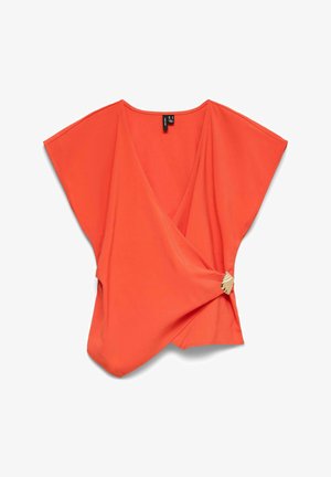 Vero Moda, BLOUSE VMJULIETA TOP - Camicetta - spicy orange