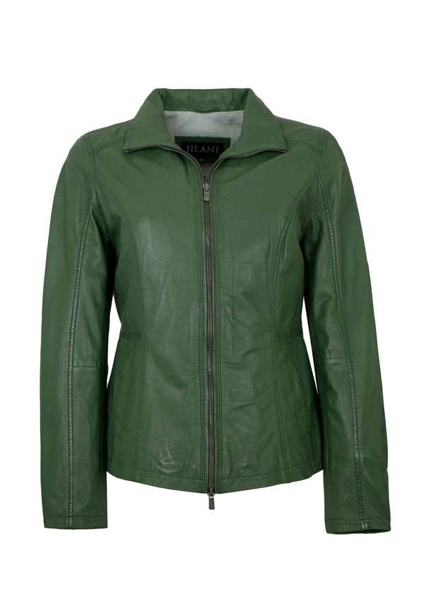 Lederjacke - salbei grün