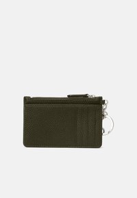 Lauren Ralph Lauren PEBBLED LEATHER ZIP CARD CASE - Maks - dark olive