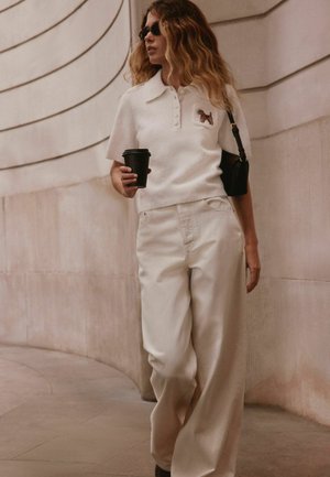 Next, Poloshirt - ecru embroidered