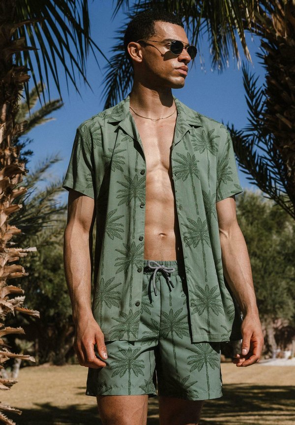 PALM PRINT - Badeshorts - khaki