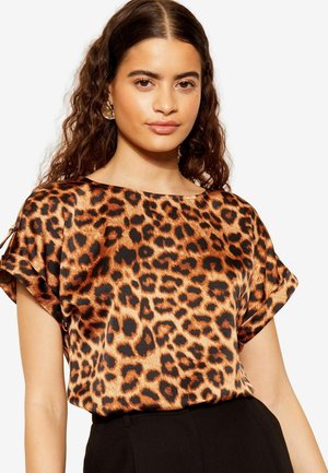 REGULAR FIT - PRINTED UTILITY SHORT SLEEVE - T-shirts print - brown