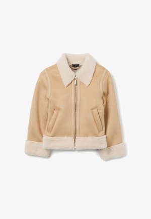 REGULAR FIT - Imitatieleren jas - white beige