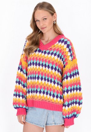 Pulover - pink multicolor