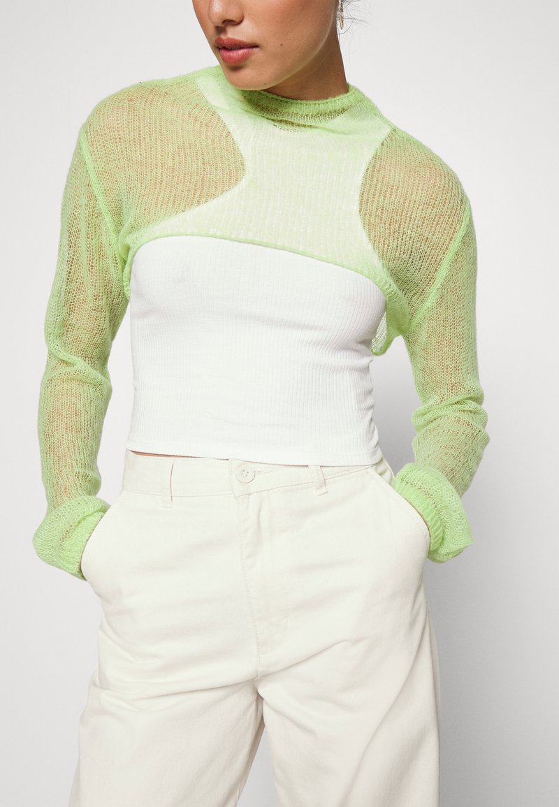 Damen Strickjacken | Weekday LIZ Strickpullover green/grün - QR36732 Damen Strickjacken | Weekday LIZ Strickpullover green/grün - QR36732