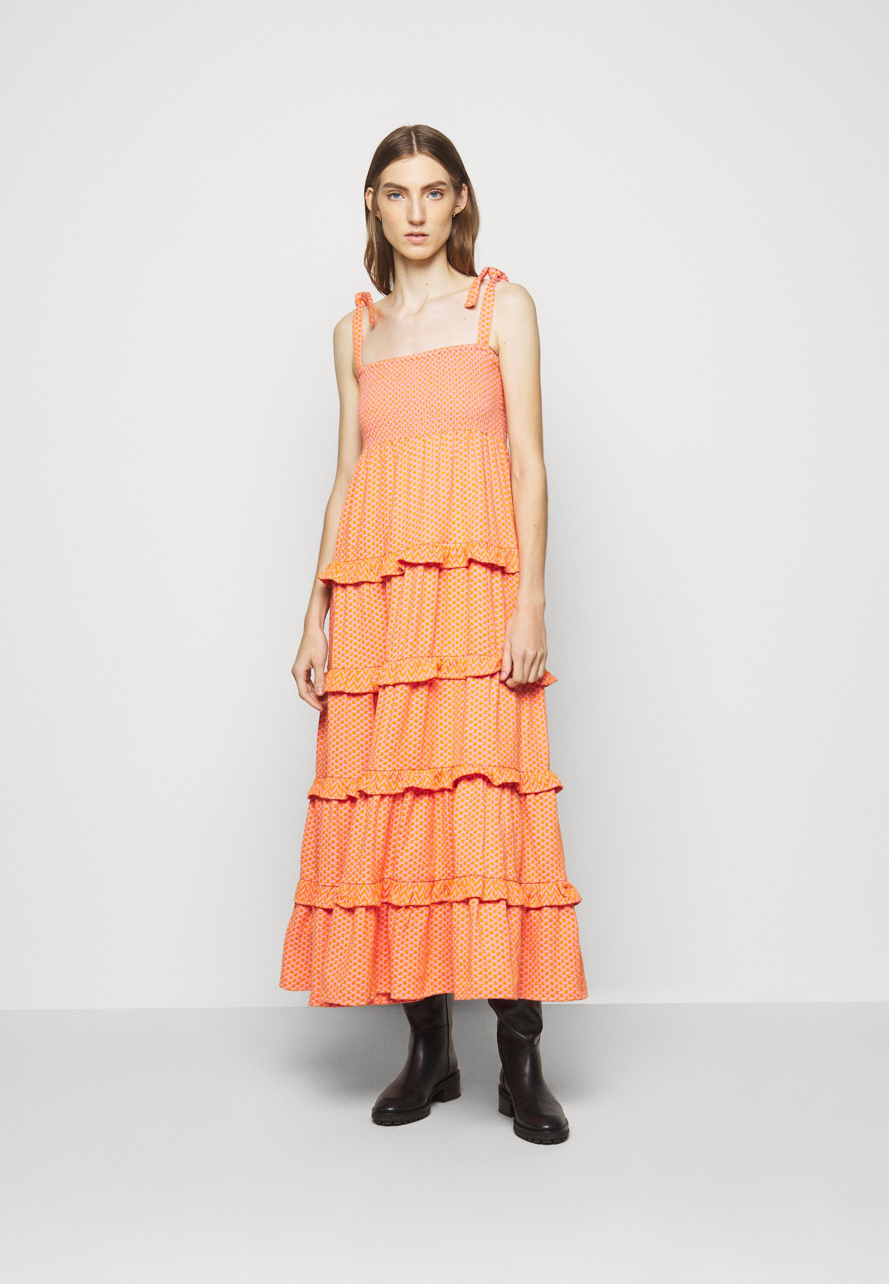 tangerine orange dress