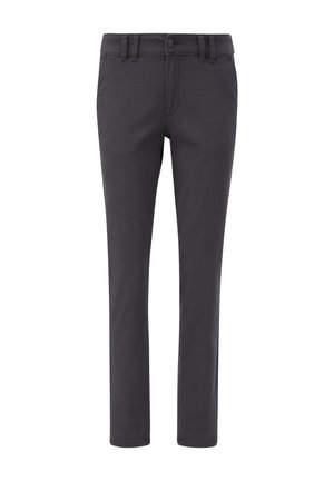 Hallidena hallid slim-fit püksid, mis on valmistatud puuvilla segu kangast. Omavad lukuga lukk, vöökohaga silmade ja eesmine taskud. Sile tekstuur minimaalse õmblusdetailiga.