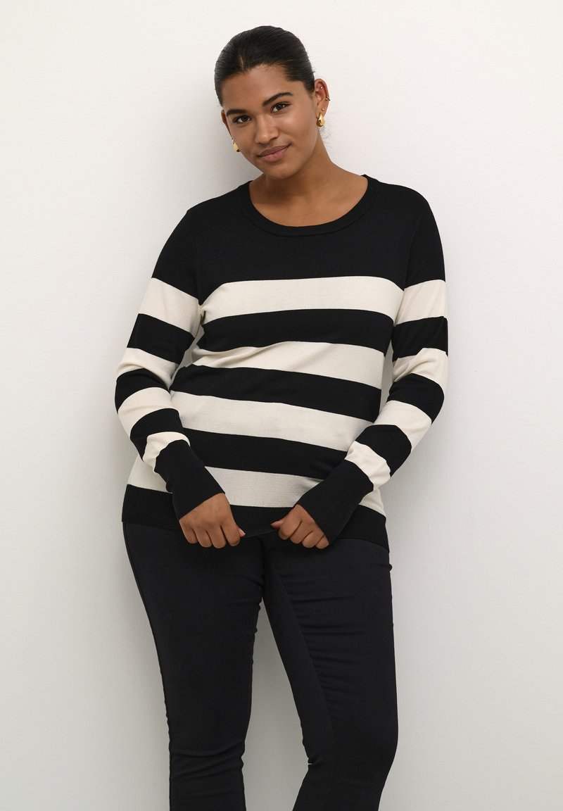 Kaffe Curve STRIPED - Trui - black turtledove stripe