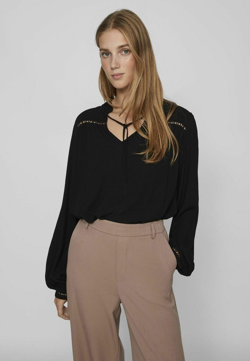 VILA Dam Blus VIVera - Black