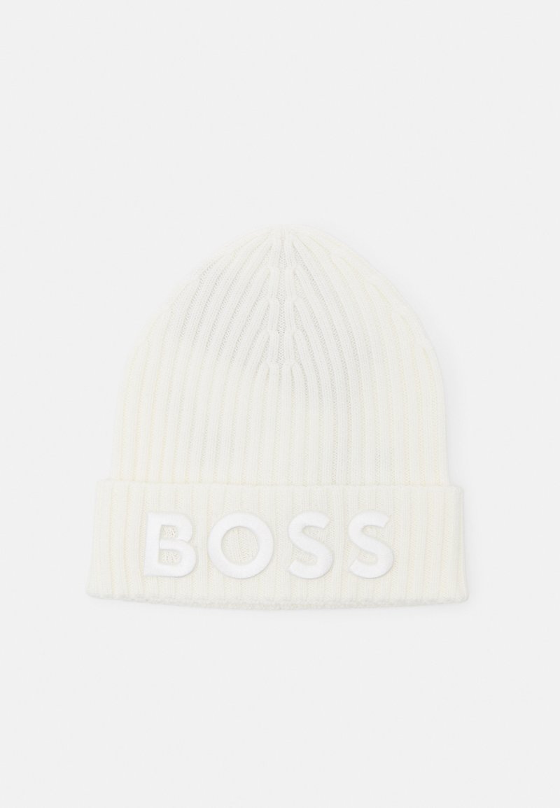 BOSS LARA HAT - Megzta kepurė - open white